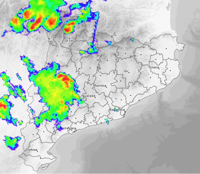 Continúan las lluvias en el Pirineu y en la mitad oeste de Catalunya