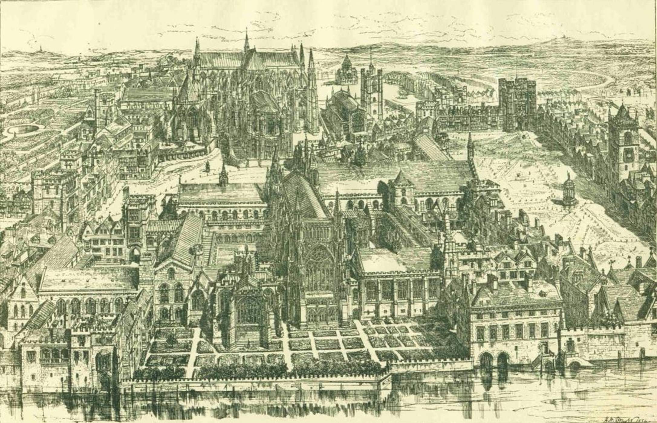 Palau de Westminster (siglo XVI). Fuente Parlamento de Inglaterra Palau de Westminster (siglo XVI). Fuente Parlamento de Inglaterra