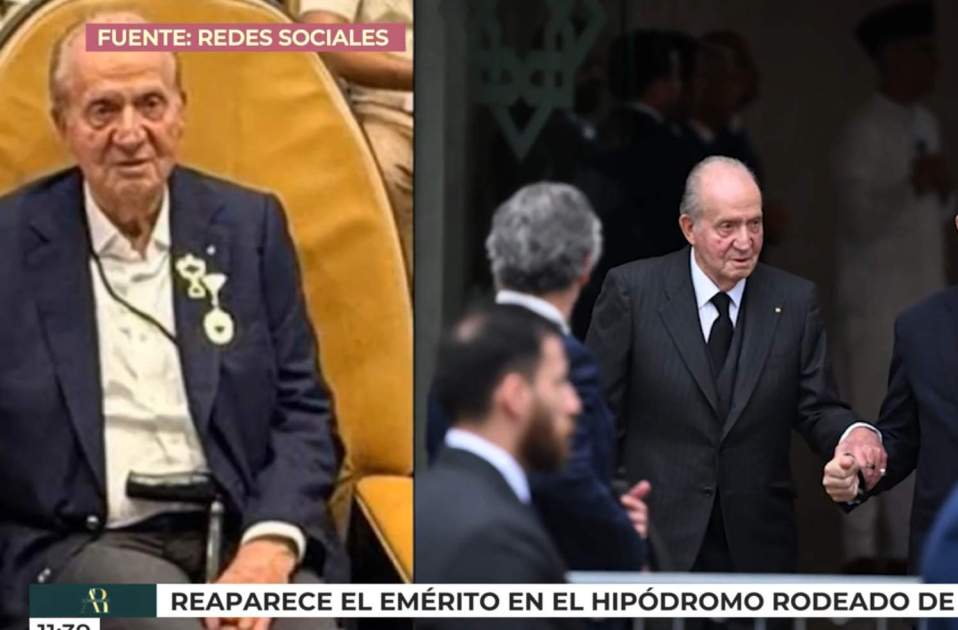 Joan Carles ara i abans, molt demacrat,Telecinco