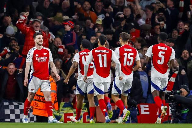 El Arsenal celebra un gol contra el Real Madrid en la Champions League / Foto: EFE