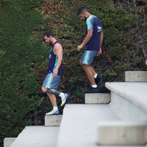 Leo Messi Luis Suárez entrenament Barça EFE Leo Messi Luis Suárez entrenament Barça EFE