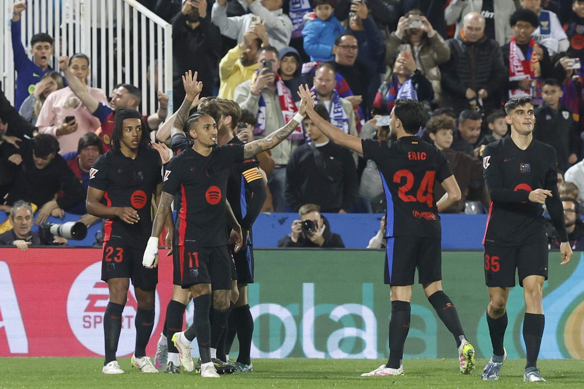 El Barça sua la cansalada per tombar el mur del Leganés (0-1) i suma tres punts de campió