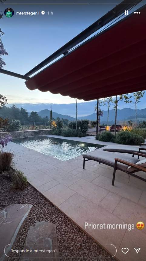 Ter Stegen en un hotel del Priorat, Instagram Ter Stegen en un hotel del Priorat, Instagram