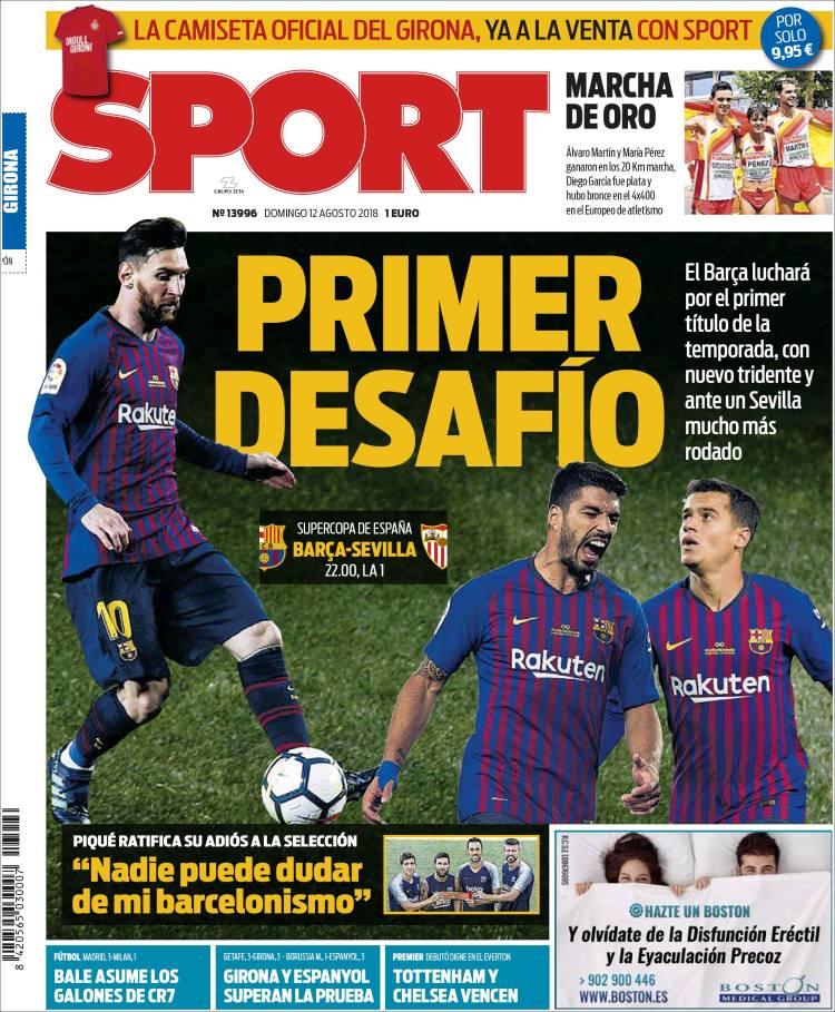 Sport Portada 12 08 2018 Sport Portada 12 08 2018