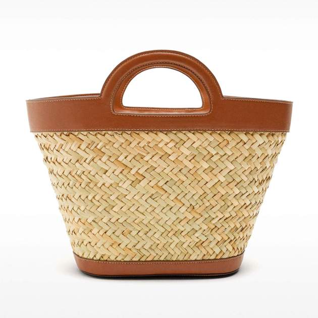 Bossa tote de ràfia amb nansa bandolera M Bossa tote de ràfia amb nansa bandolera M
