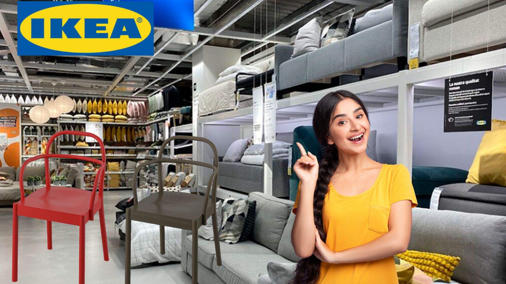 Matrícula de honor en diseño para la silla roja de Ikea que parece sacada de un museo de arte moderno