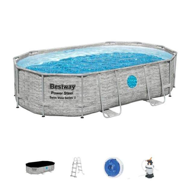 Piscina tubular de PVC ovalada BESTWAY1 Piscina tubular de PVC ovalada BESTWAY1