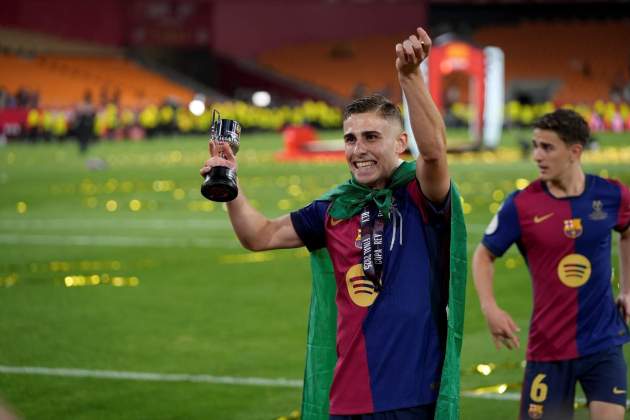 Fermín López celebración Copa del Rey / Foto: Europa Press