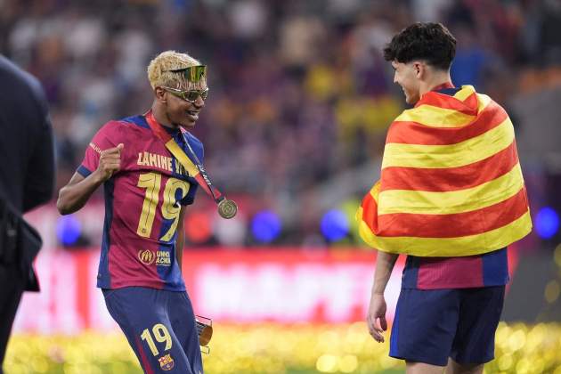 Lamine Yamal celebración Copa del Rey / Foto: Europa Press Lamine Yamal celebración Copa del Rey / Foto: Europa Press