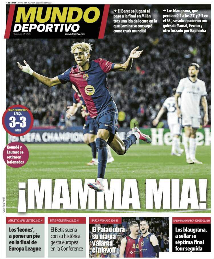 Portada Mundo Deportivo 1 de maig 2025 Portada Mundo Deportivo 1 de maig 2025