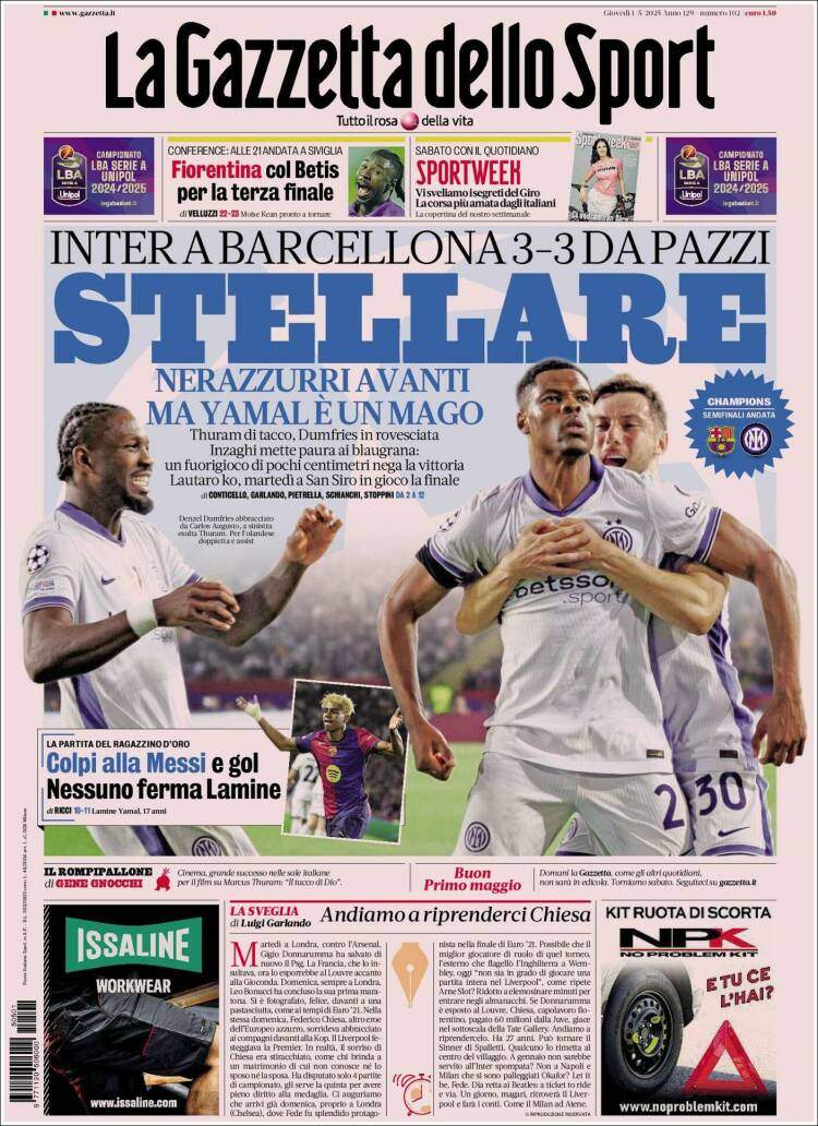 Gazzetta dello Sport 1 de maig Gazzetta dello Sport 1 de maig