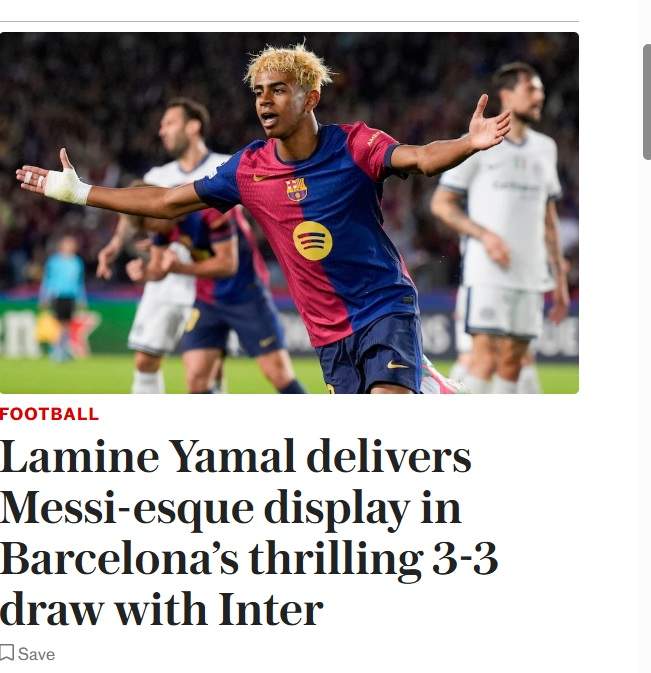 Lamine Yamal portada telegraph Lamine Yamal portada telegraph