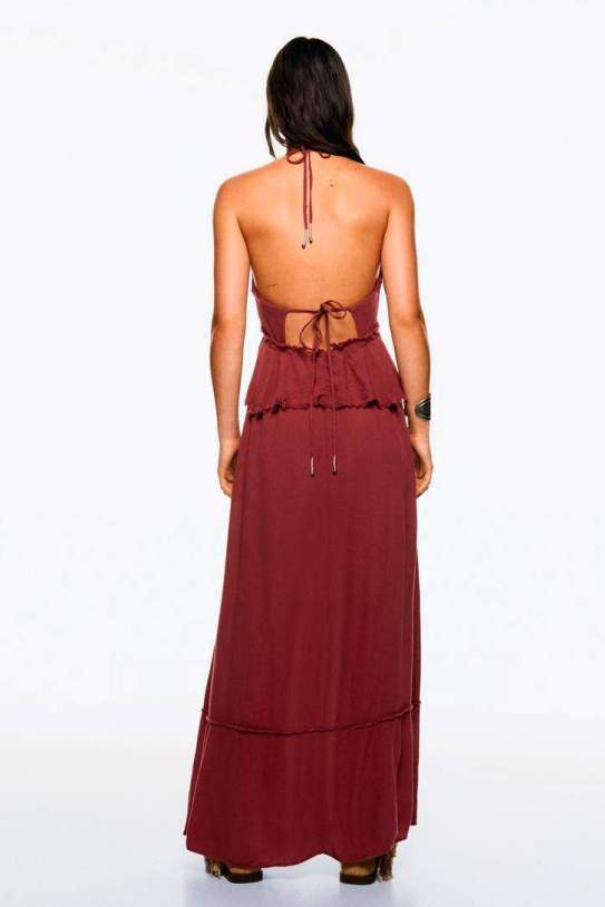 Vestido maxi textura volantes Vestido maxi textura volantes