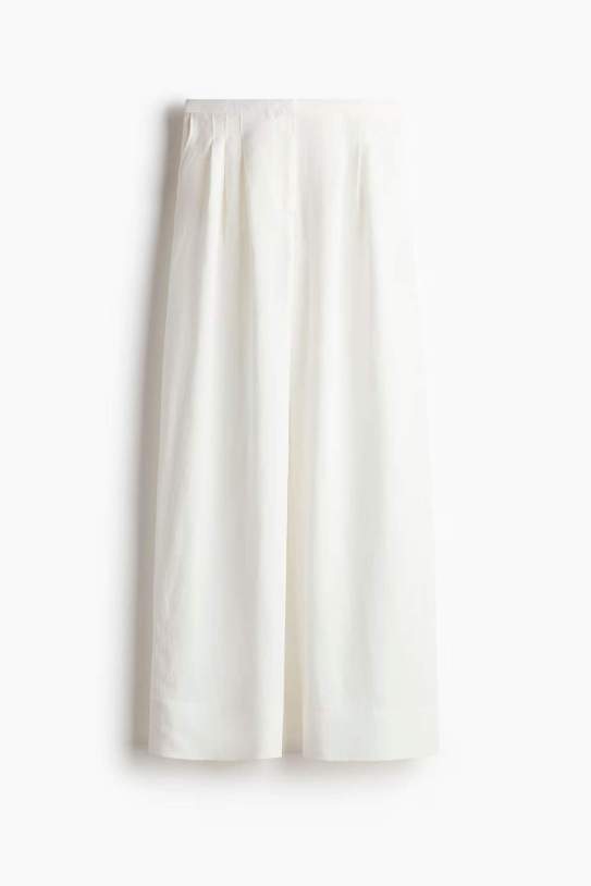 Pantalons amplis en barreja|mescla de lli