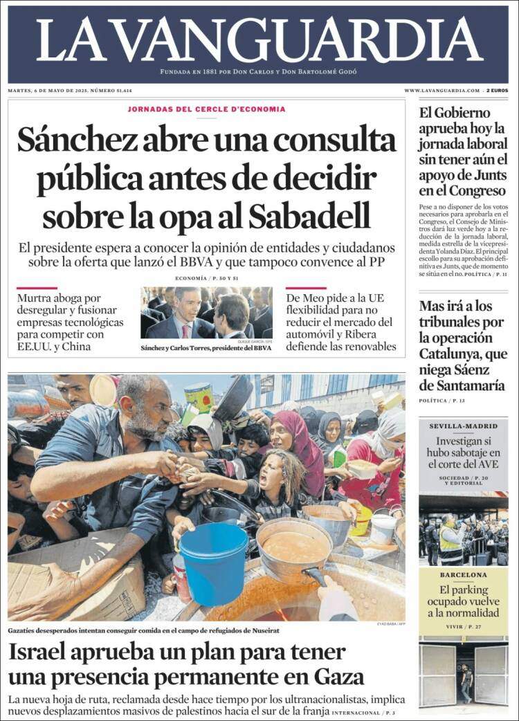 Portada La Vanguardia Portada La Vanguardia