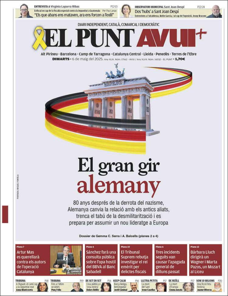 Portada El Punt Avui Portada El Punt Avui