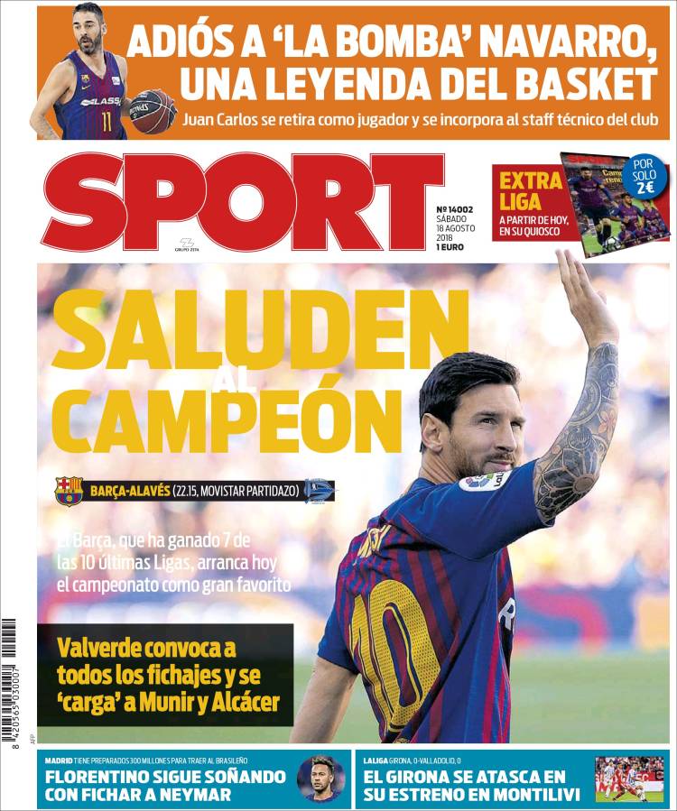 Sport Portada 18 08 2018 Sport Portada 18 08 2018