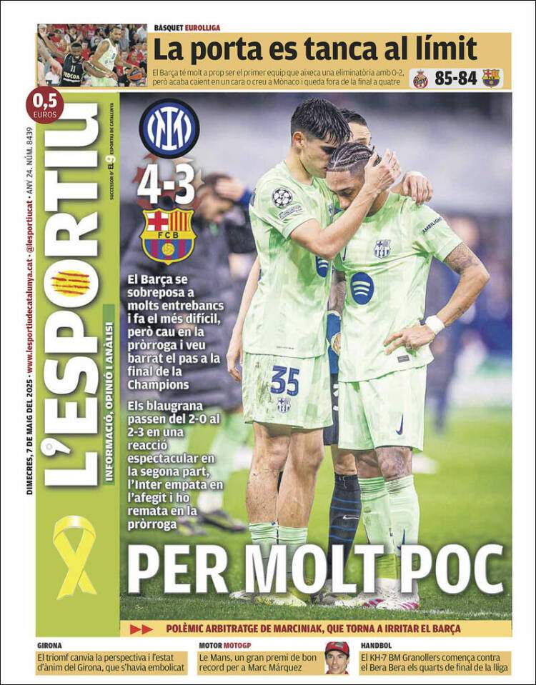 L'Esportiu Portada 07 05 2025 L'Esportiu Portada 07 05 2025