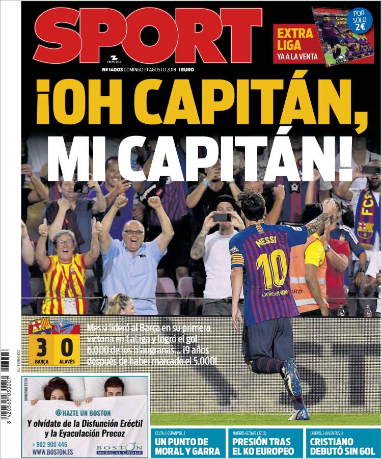 Sport Portada 19 08 2018 Sport Portada 19 08 2018
