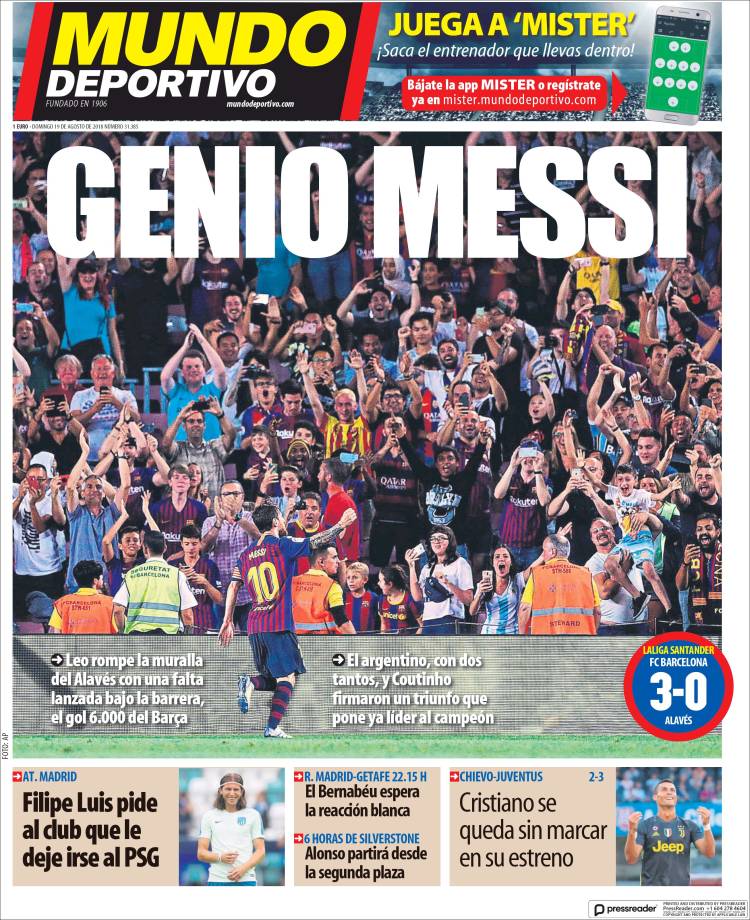 Mundo Deportivo Portada 19 08 2018 Mundo Deportivo Portada 19 08 2018