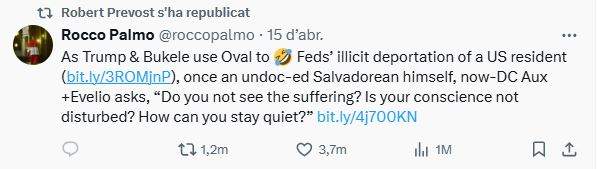 Repiulada de Robert Prevost a X Repiulada de Robert Prevost a X