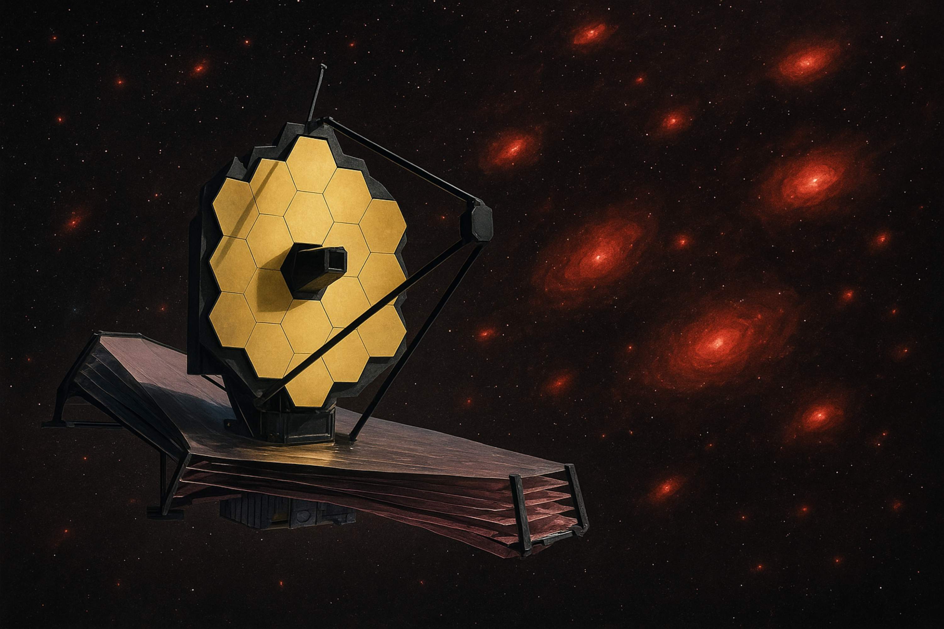 El telescopi James Webb observa petits punts vermells, que desafien les teories sobre l'origen del cosmos