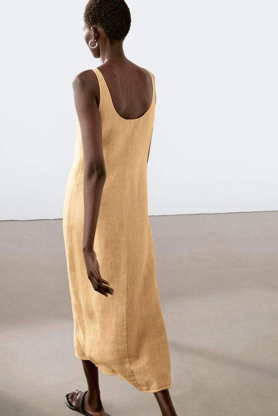 Vestido largo halter 100% lino Vestido largo halter 100% lino