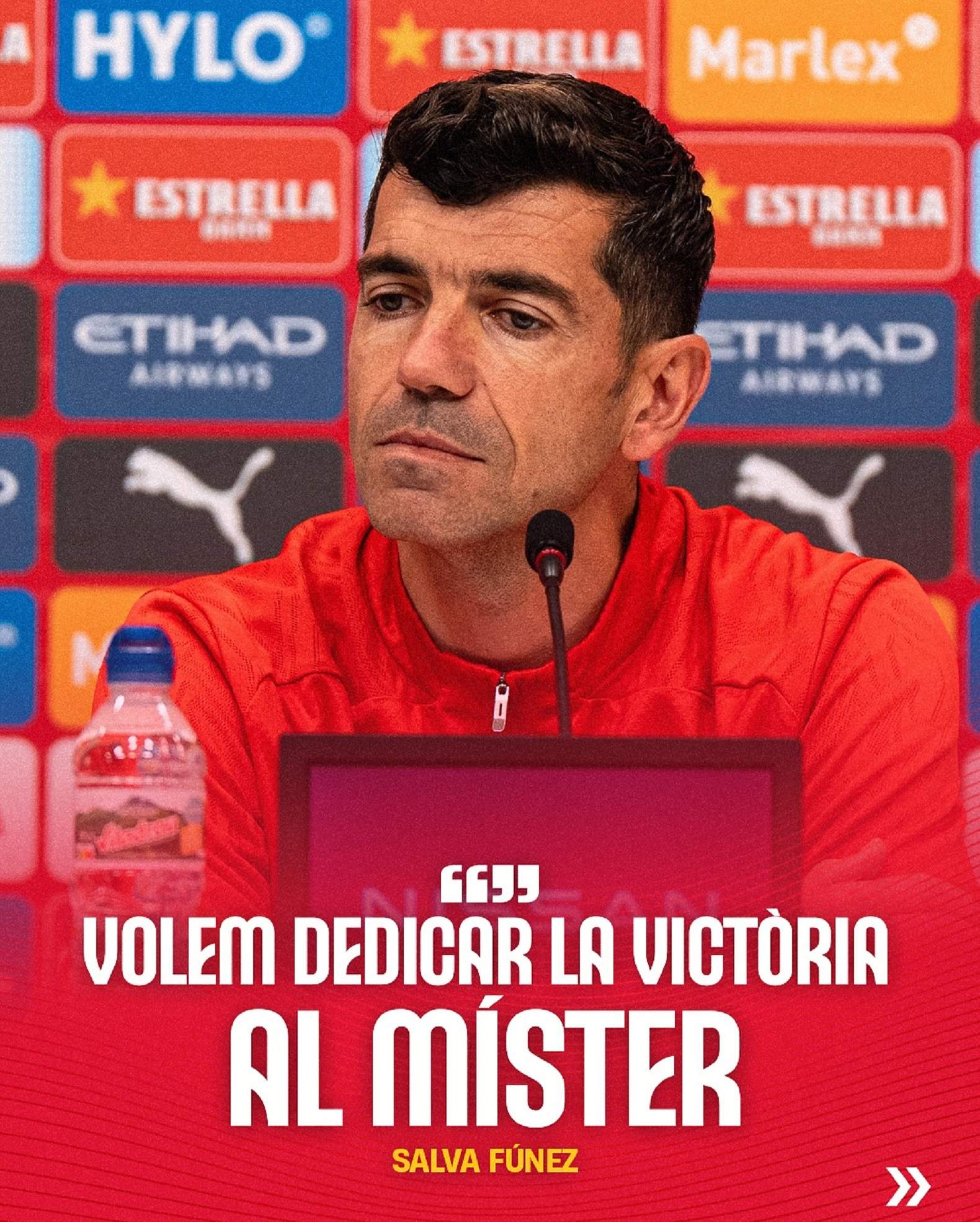 Salva Fúnez, segundo de Míchel en el Girona: "Queremos dedicarle la victoria"