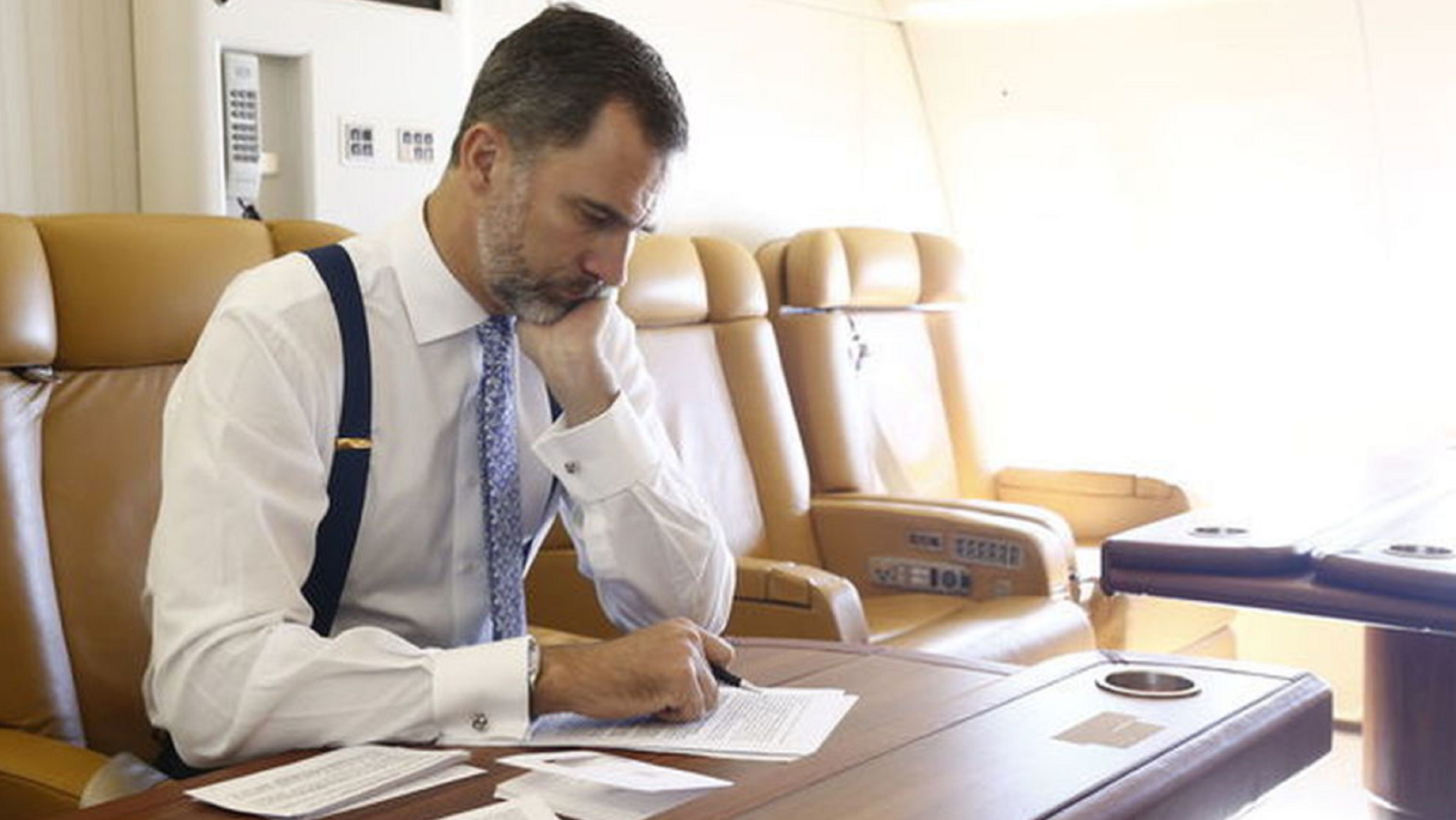 The Spanish royals' luxury holiday starts on their plane