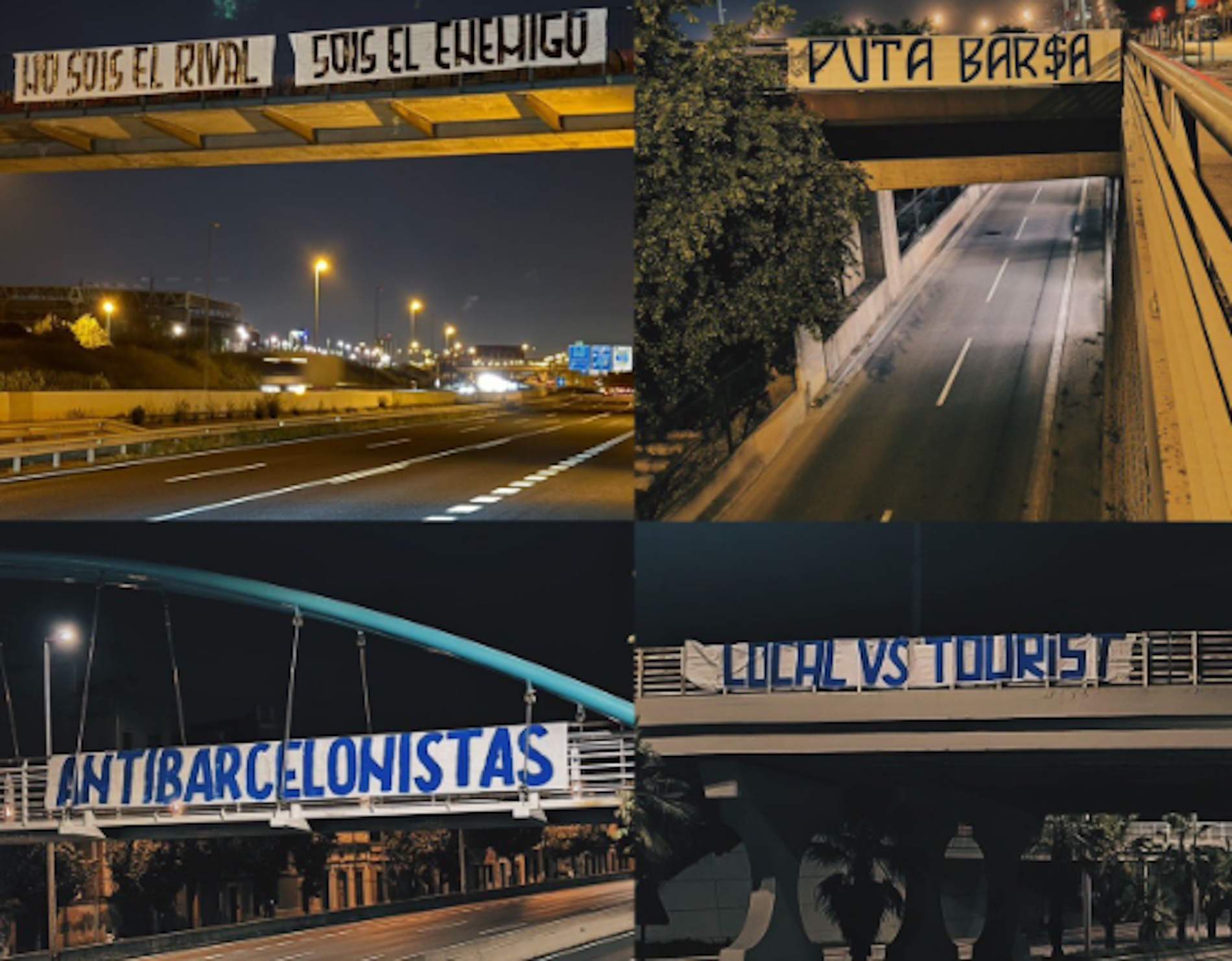 La Curva del Espanyol calienta un derbi vital con pancartas anticulés: “No sois el rival, sois el enemigo”