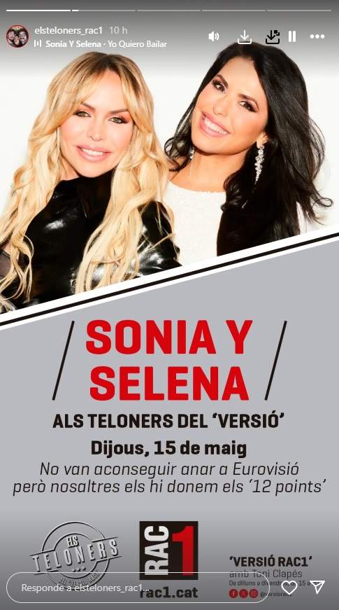'Sonía y Selena' en RAC1s 'Sonía y Selena' en RAC1s