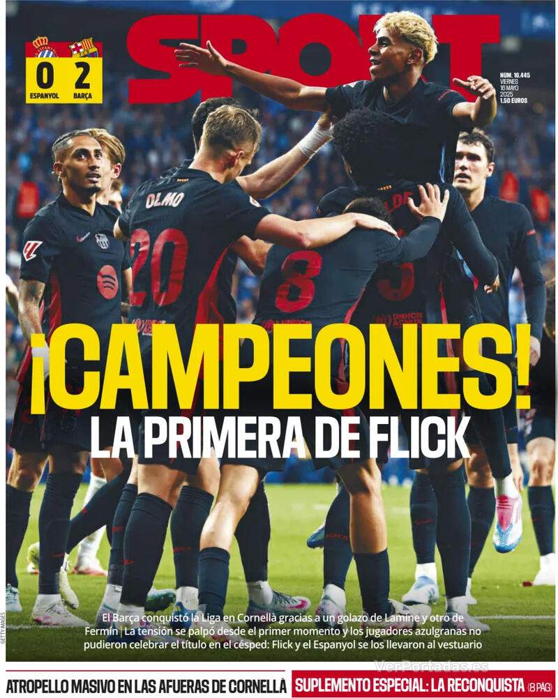 Portada Sport Barça campeón de Liga 2025 Portada Sport Barça campeón de Liga 2025