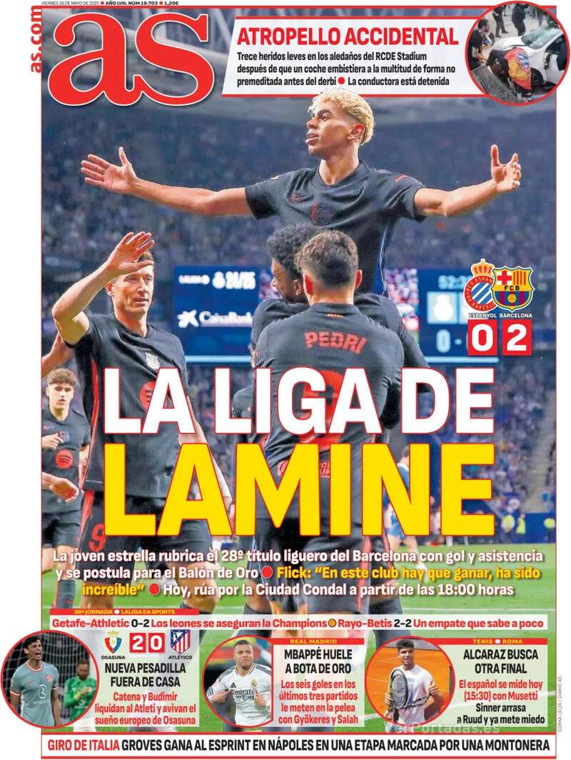 Portada AS Barça campeón de Liga 2025 Portada AS Barça campeón de Liga 2025