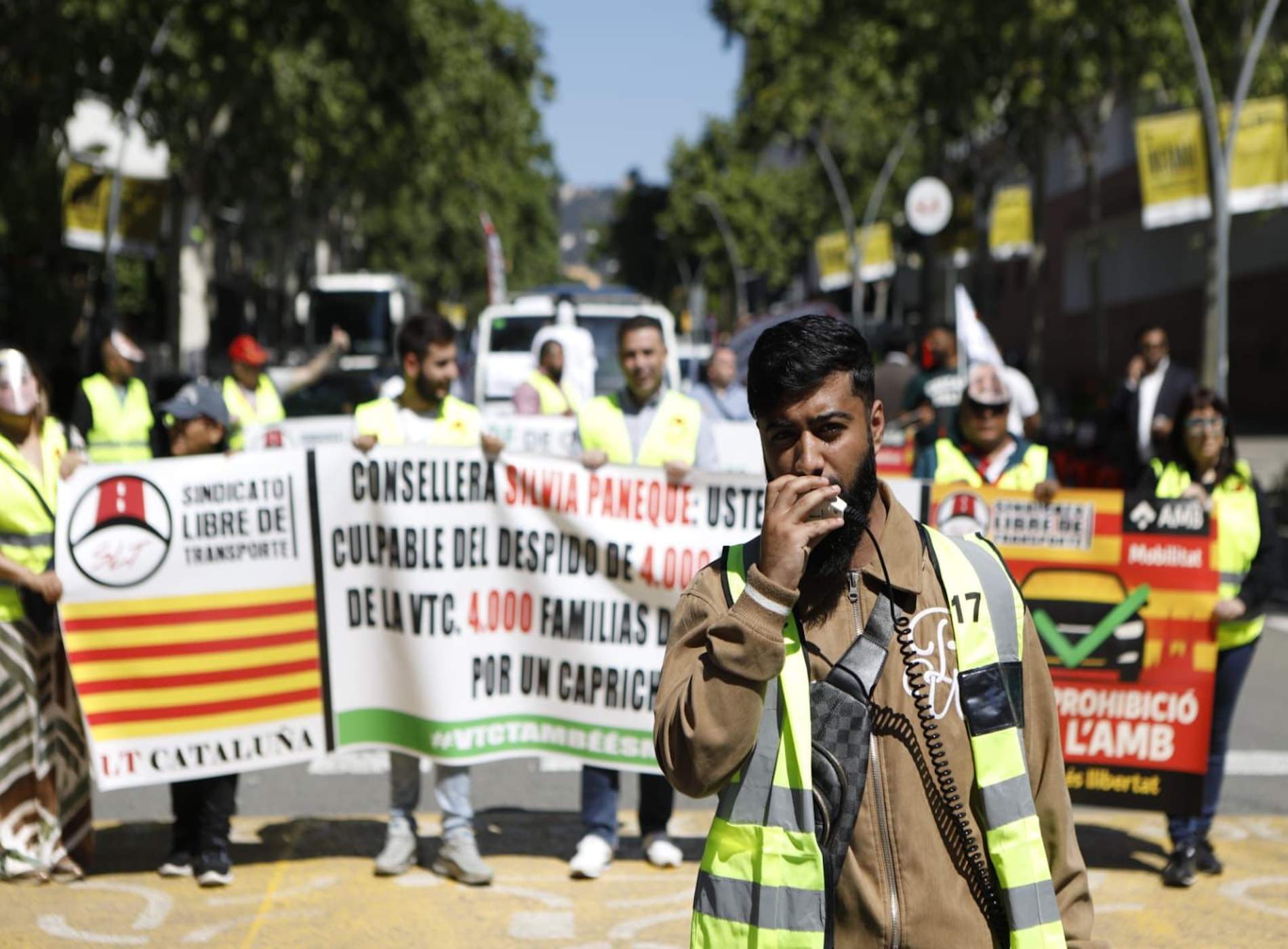 Els VTC's protesten contra la llei del Govern: "La nostra desaparició costarà 326 milions als catalans"