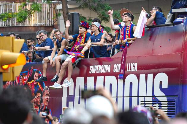 Rua Barça celebracio lliga copa Pau de la Calle Rua Barça celebracio lliga copa Pau de la Calle