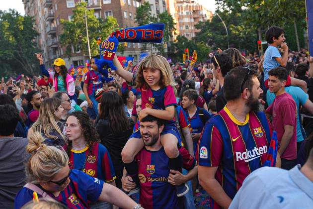 Barça rua celebracio tres titols pau de la calle Barça rua celebracio tres titols pau de la calle
