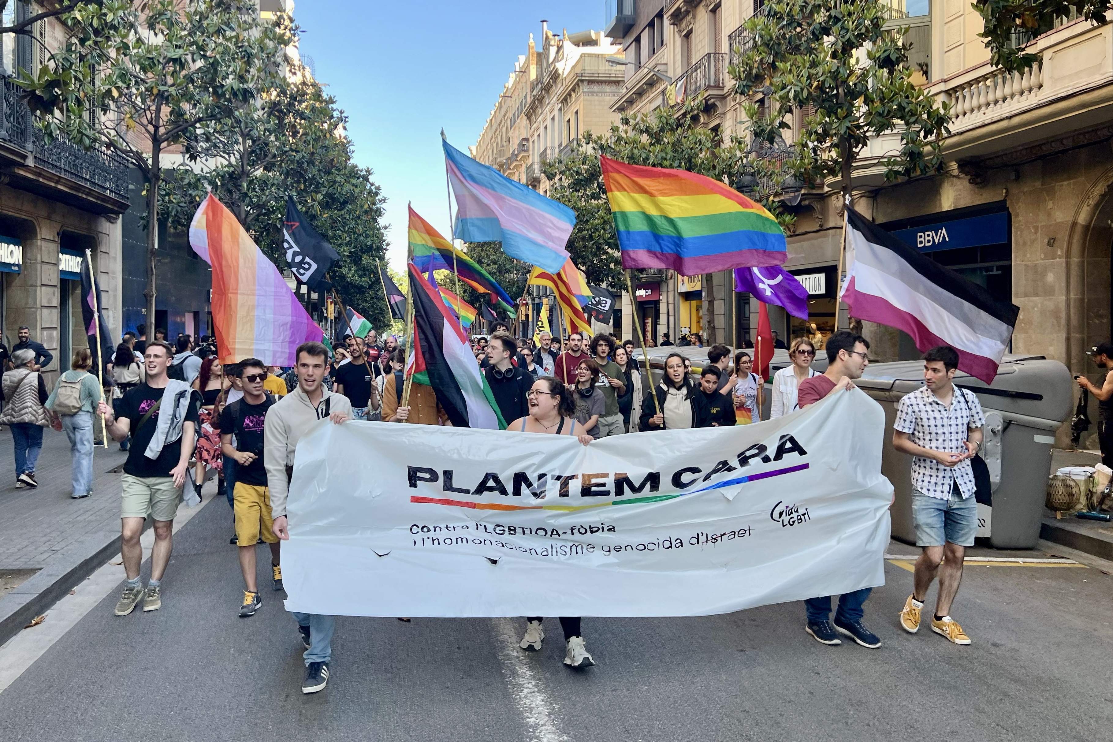Manifestació a Barcelona contra l'LGTBI-fòbia i la participació d'Israel a Eurovisió