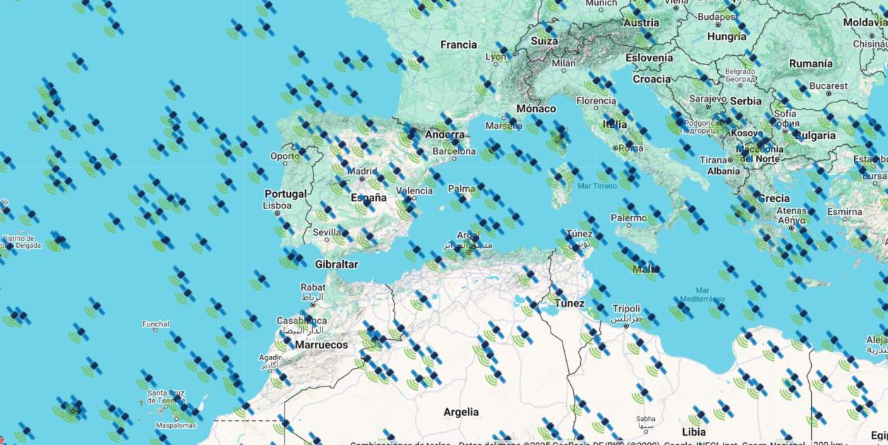 Vista web de la herramienta Satmap.space Vista web de la herramienta Satmap.space