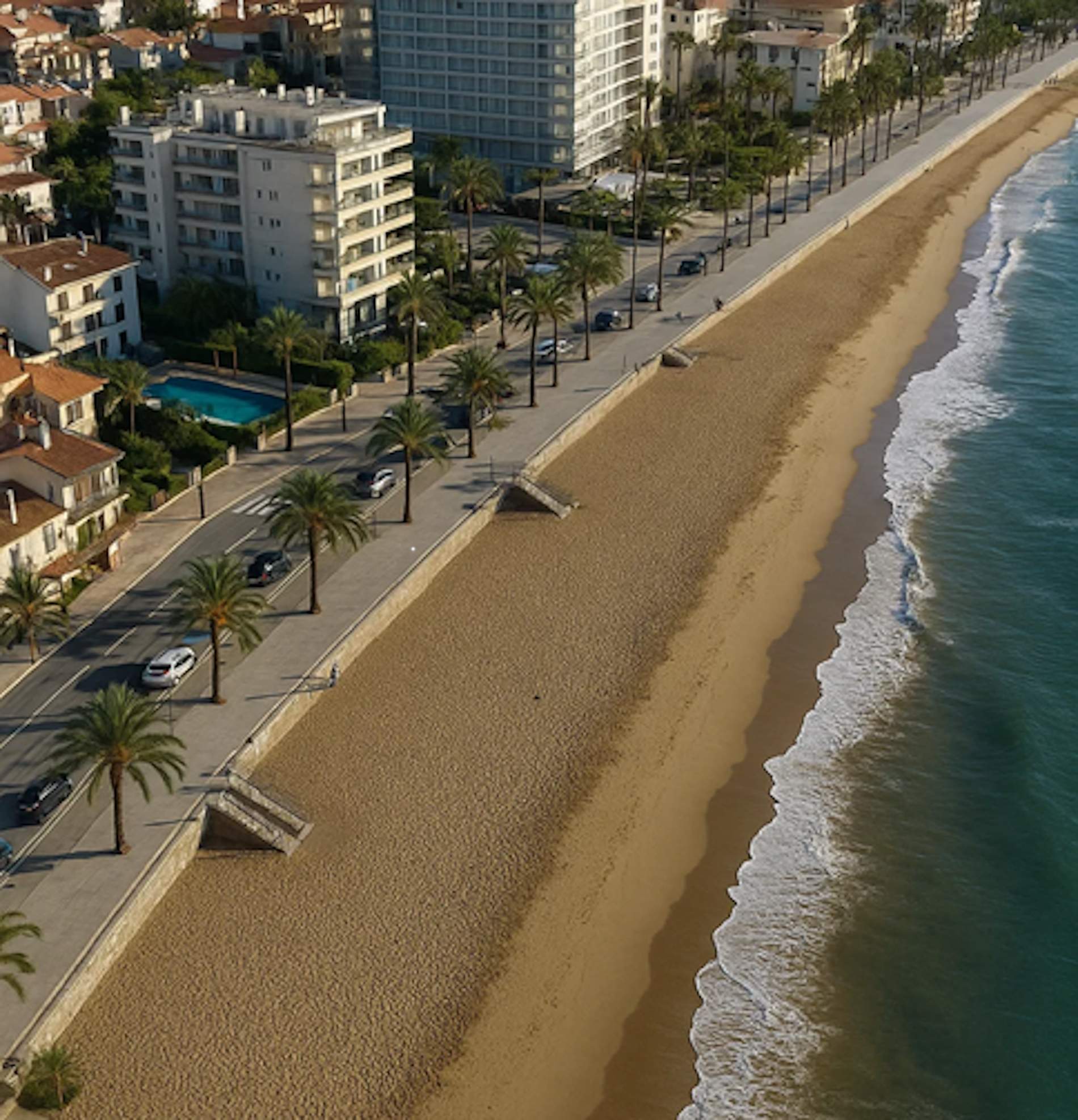 Así quedaría la playa de Sitges después de la recuperación del espacio (Delegación del Gobierno en Catalunya) Así quedaría la playa de Sitges después de la recuperación del espacio (Delegación del Gobierno en Catalunya)