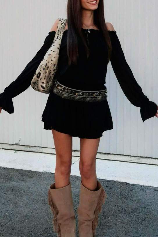 Vestit màniga llarga mini boho Vestit màniga llarga mini boho