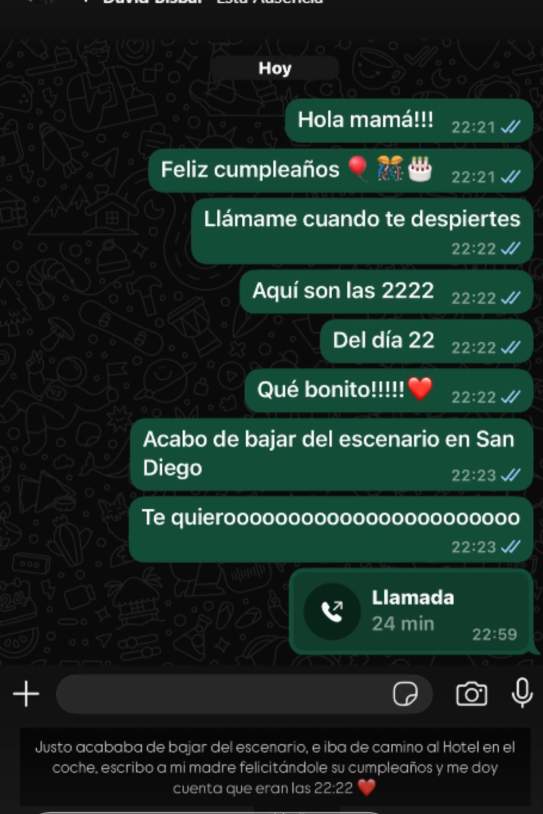 La conversació de David Bisbal amb la seva mare / Instagram La conversació de David Bisbal amb la seva mare / Instagram
