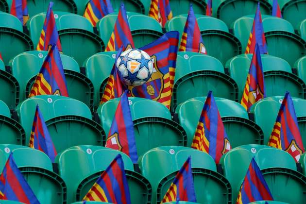 Banderas Barça estadio José Alvalade / Foto: Europa Press Banderas Barça estadio José Alvalade / Foto: Europa Press