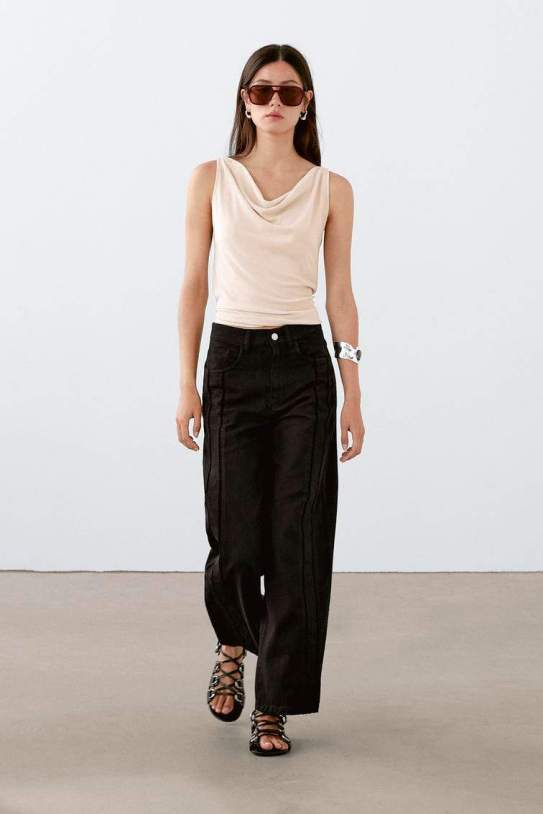 Jeans wide leg tiro alto detalle cortes1