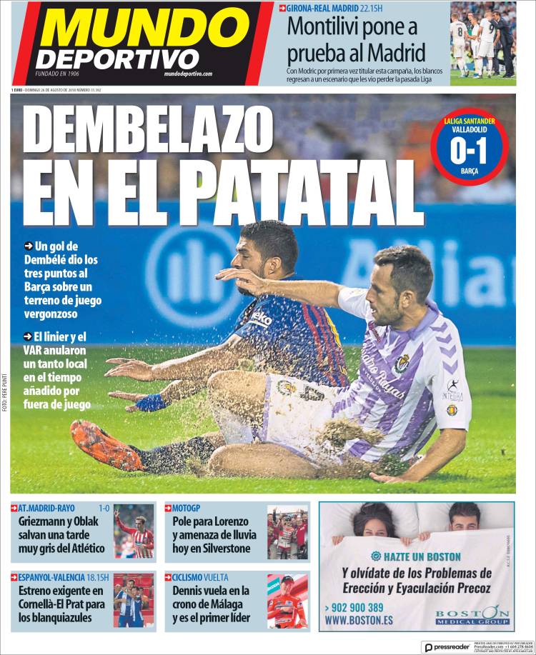 Mundo Deportivo Portada 26 08 2018 Mundo Deportivo Portada 26 08 2018