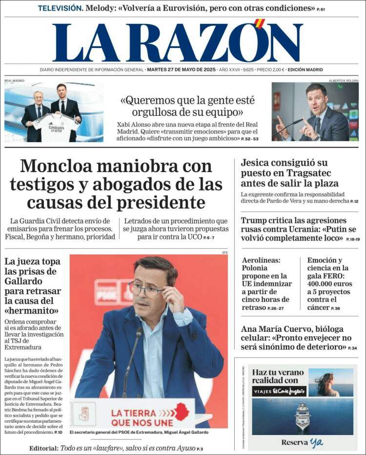 Portada 'La Razón'