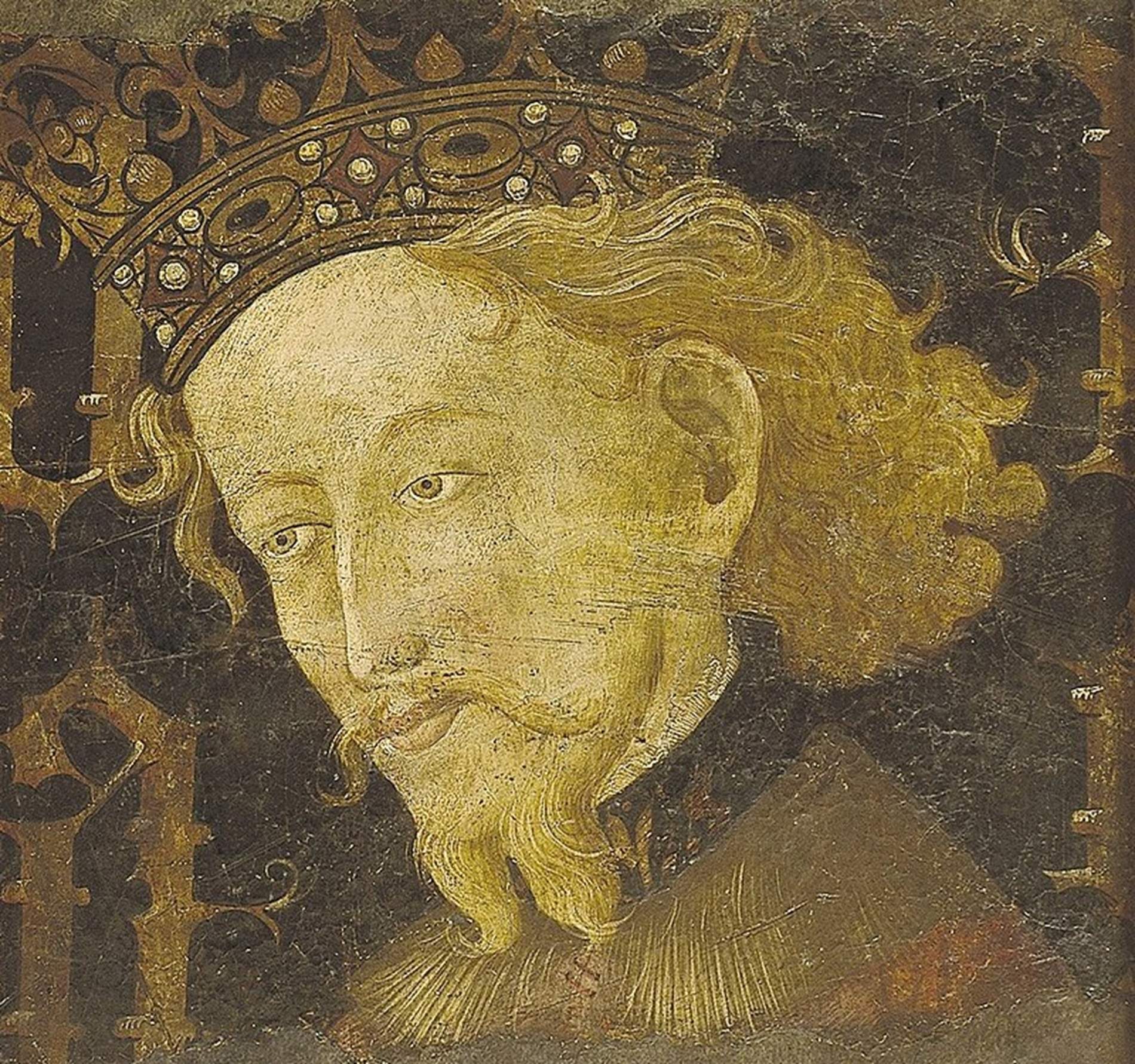 Representació de Jaume I, el protector de Poblet. Font MNAC Representació de Jaume I, el protector de Poblet. Font MNAC