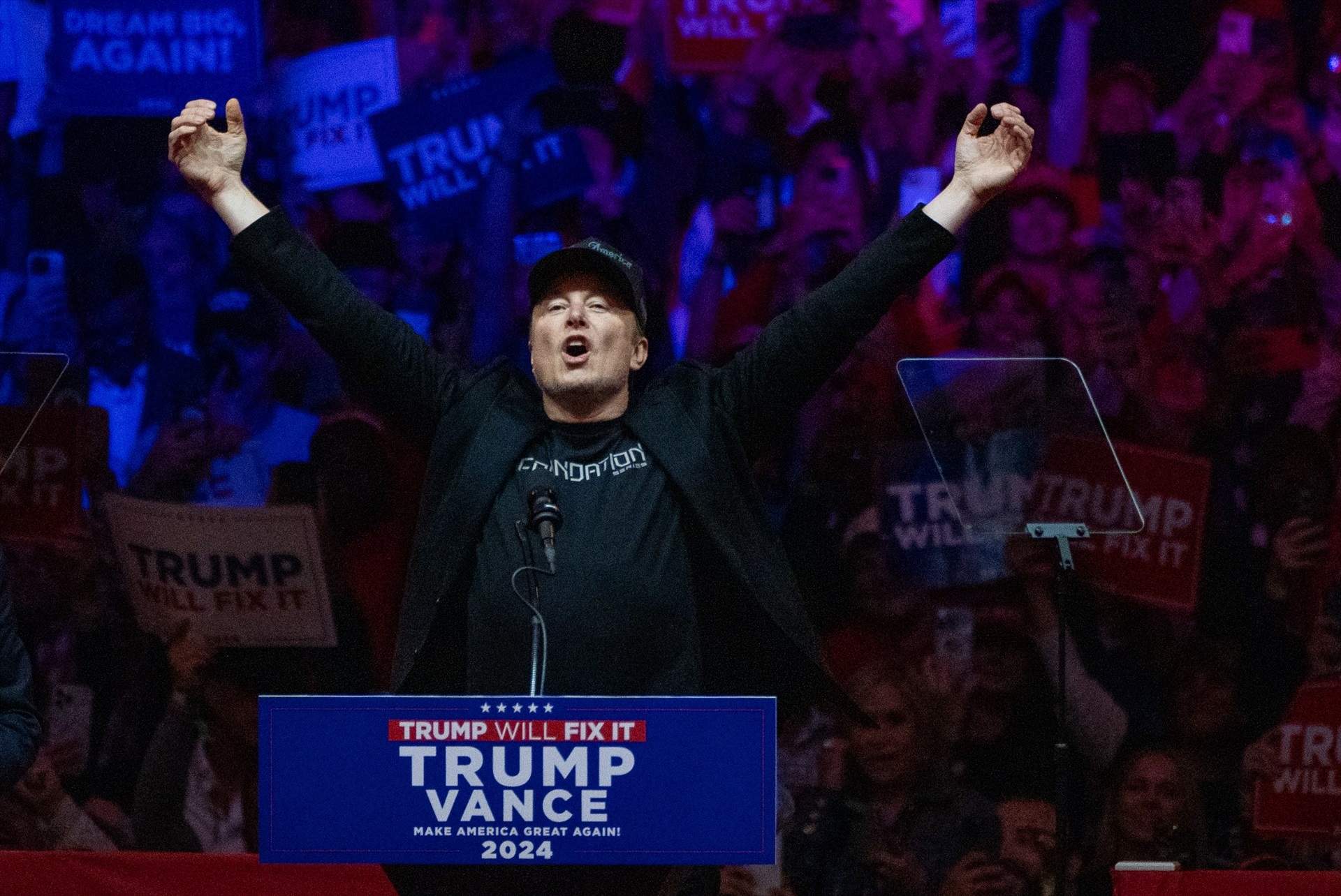 Musk durante un acto electoral de Trump en Nueva York / Europa Press Musk durante un acto electoral de Trump en Nueva York / Europa Press