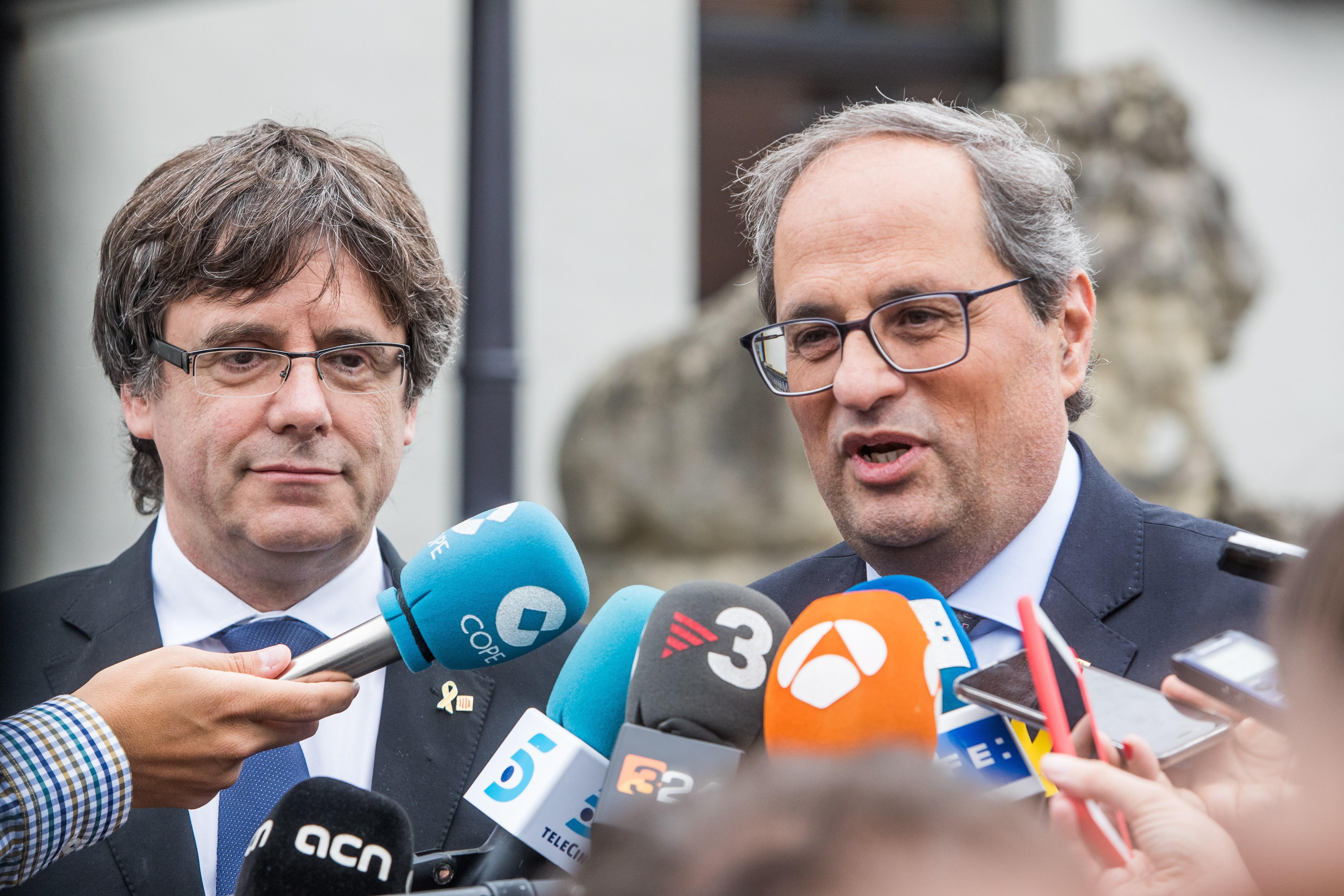 Torra y Puigdemont encaran un otoño "muy importante" pidiendo hechos a Sánchez