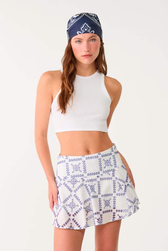 Faldilla pantaló fluida bordados1 Faldilla pantaló fluida bordados1