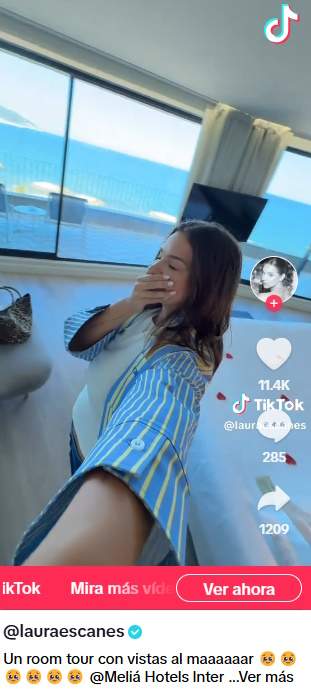 Laura Escanes al Melià a Tik Tok Laura Escanes al Melià a Tik Tok